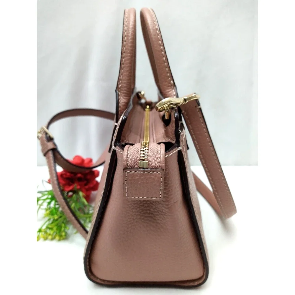 Kate Spade New York Dunne Lane Lake Nude Pebbled Leather Top Handle Satchel Bag